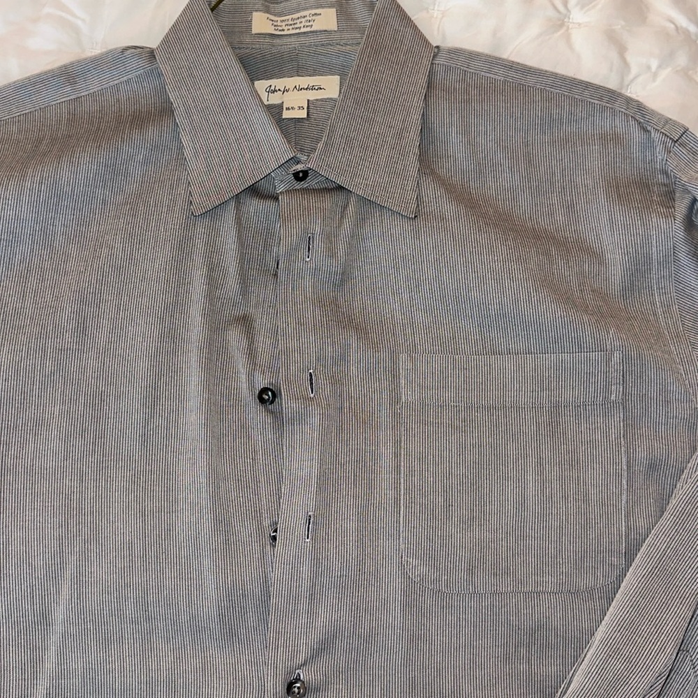 Best shirt ever.  John W Nordstrom collection men’s long sleeve gray.